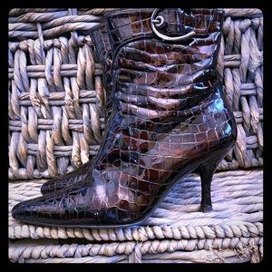 Stuart Weitzman alligator booties